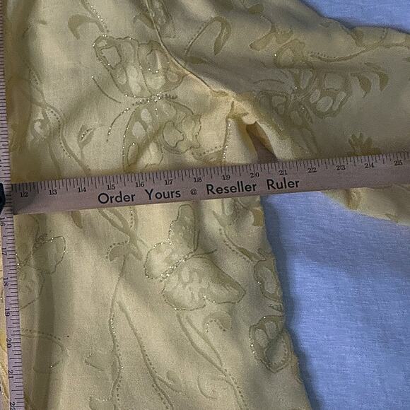 Alfred Dunner Yellow Blouse Tank Top Set Floral Embroidered Sheer Jacket 16 - Picture 8 of 8